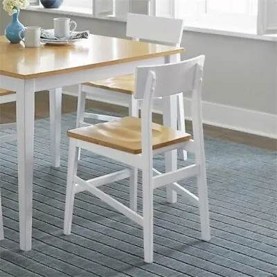 Progressive Furniture Christy Set Of 2 Wood Dining Chairs In Light Oak And White • $120.63