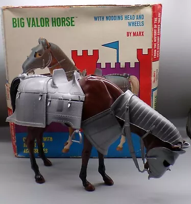 1970 Vintage MARX Toys BIG VALOR Horse COMPLETE W/ MOD Box NOBLE KNIGHT Viking ! • $99