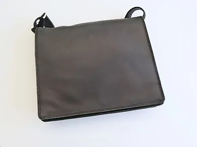 Visconti Black Messenger Black Leather Accodion Style Business Briefcase Bag • $19.95