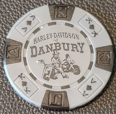 DANBURY HD (Design 1) CONNECTICUT (Gray AKQJ) Harley Davidson Poker Chip • $6.19