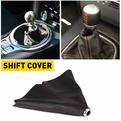Black PVC Stitch Manual Red Auto Car Shift Gear Shifter Knob Boot Cover Cap USA • $11.09