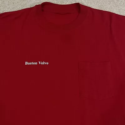 Vintage Boston Volvo Valet T Shirt Mens XL Red 2 Sided Car Auto Tee Sales Promo • $7.35