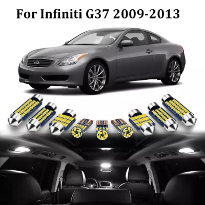 14x White LED Lights Interior Package Kit For Infiniti 2009-2013 G37 Sedan +TOOL • $14.39