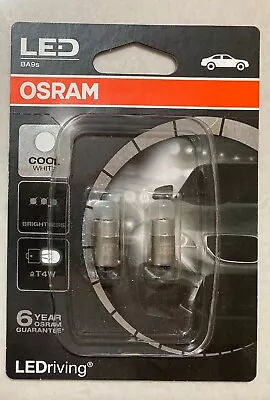 Osram 3850CW-02B LED BA9S T4W Cool White Double Blister Pack Of 2 • $25.74