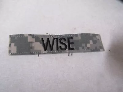 Military Patch Hook And Loop Acu Name Tape With Name Wise • $2.79