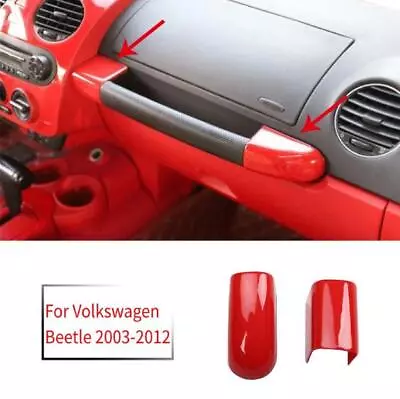 For Volkswagen Beetle 2003-2012 Glossy Red Console Co-Pilot Dash Cover Trim 2pcs • $52.57