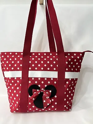 Disney Minnie Mouse Zip Tote Bag Red Polka Dots • £14.95