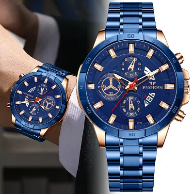 $13.99 • Buy Waterproof Men Watch Stainless Steel Quartz Classic Business Luminous Wristwatch