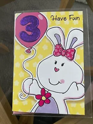 Happy Birthday Card 3 Year Old Girl • £1.85
