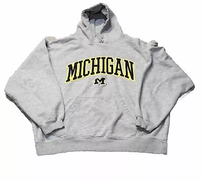 Michigan Wolverines Hoodie Sweatshirt Men’s Size  2XL Gray Pullover Embroidered • $23.98