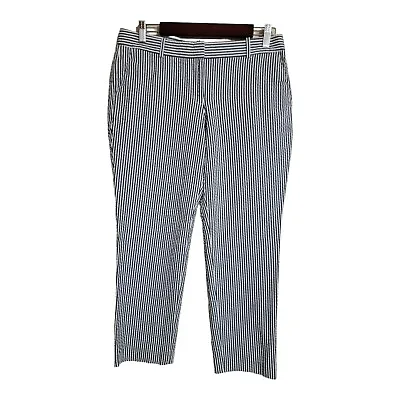 J Crew Pants Womens Size 6 Multicolor Cafe Capri Striped Mid Rise Casual Cotton • $21.59