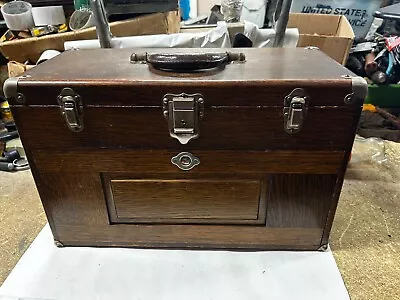 MACHINIST TOOLS LATHE MILL Machinist Vintage Gerstner Oak Machinist Tool Box • $399.99