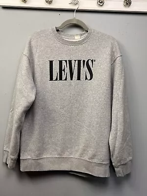 Levi's Graphic Crewneck Sweatshirt Mens Size Medium Pullover Relaxed Gray • $16.99