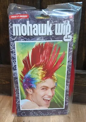 Rainbow Mohawk Wig Groovy Costume Accessory Unisex Halloween Costume Pride • $7.89