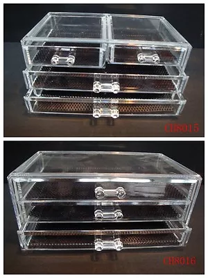 New Clear Acrylic Cosmetic Jewellery Organizer Drawers Cabinet Box • $29.99