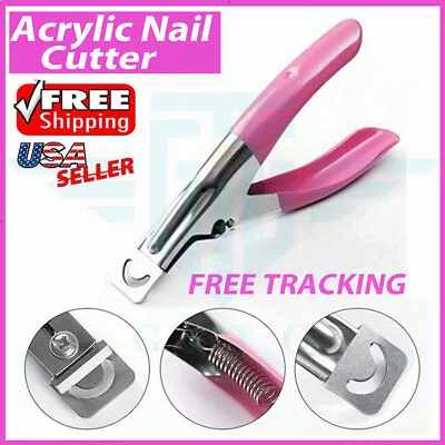 Acrylic False Nail Tip Cutter Clipper Nail Pink With Spring Manicure Tip Cutter • $5.99