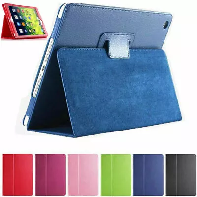 For IPad 9th 10th 8th 7th 6th 5th Gen Air 1 2 Leather Stand Case Cover 2-lines • $13