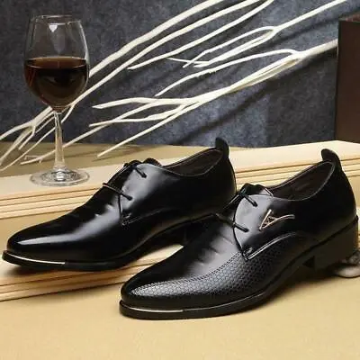 Men's Dress Shoes Pointed Oxfords Lace Up Formal Fashion Casual Business Comfy • $36.29