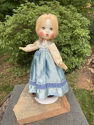 Stunning Vintage Doll  Blonde Braided Hair  Norway Maybe And Kaiser Stand • $25