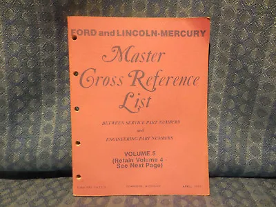 1975-1977 Ford Lincoln Mercury Parts Original Master Cross Reference Catalog • $31.99