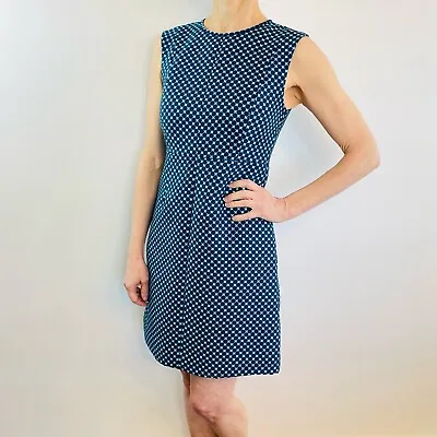 Diane Von Furstenberg Size 0 (6 8 Aus) Blue Check A Line Sleeveless Shift Dress • $99