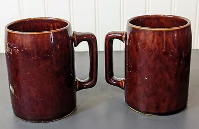 Vintage 2 Pabst Milwaukee 14 Oz Brown Stoneware Mug Pair • $15.56