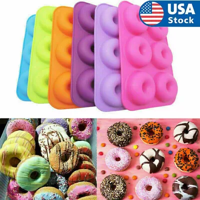 3pcs Silicone Donut Pan Mold Mini Non-Stick Doughnut Cake Bagel Baking Tray Set • $9.49