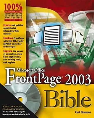 Microsoft Office FrontPage 2003 Bible By Simmons Curt Paperback Book The Fast • $18.45