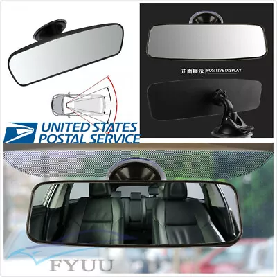 ABS Car Wide Flat Interior Rear View Mirror Suction Clip On Rearview Mirror*1 • $33.54