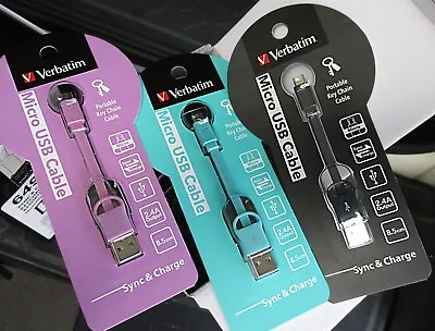 VERBATIM Charge & Sync Micro USB Cable Portable Keychain Cable 8.5cm • $4.99