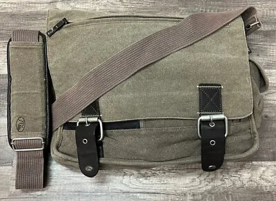 Quicksilver Canvas Messenger Laptop Book Bag Brown • $25.99