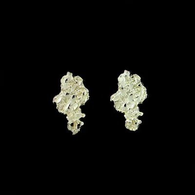 Mens Real 10K Solid Yellow Gold Large Diamond Cut Nugget Stud Earrings • $119.99