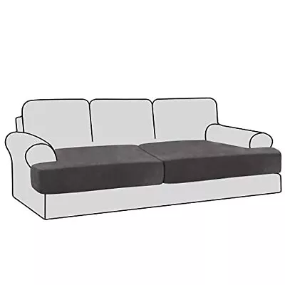 H.VERSAILTEX Stretch Velvet 2 Piece T Cushion Sofa Slipcovers Individually Sofa • $39.77