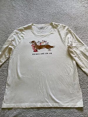 J.Crew Women Collector Tee Long Sleeve T-Shirt Beige Size L • $19.99