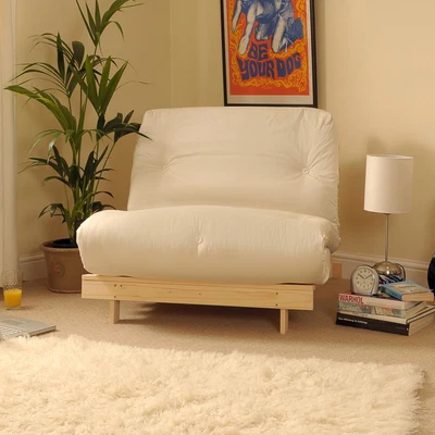 £119 • Buy  Futon Bed Wooden Pine Frame Guest Sofa Bed Folding Mattress Single Natural