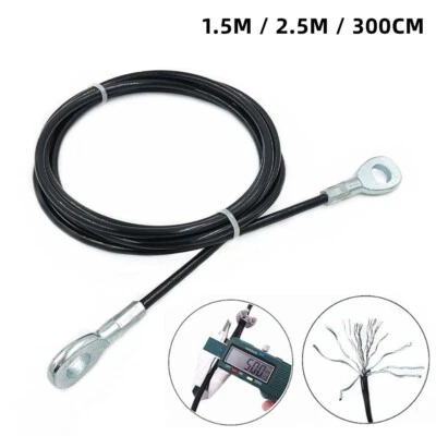 £9.95 • Buy Black Coated Steel Wire Rope Kit DIY Weight Stack 4mm 6mm Multi Gym Cable Cross