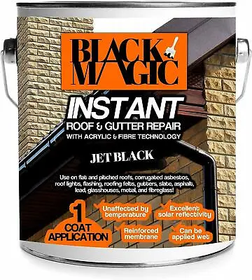 £38.95 • Buy Waterproof Roof Paint Acrylic Sealant Fibre Gutter Repair 1kg 2.5kg Black Grey