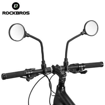 ROCKBROS 2x Bicycle Mirror Handlebar Rearview Flexible Bike Rear View Mirror 360 • $15.02
