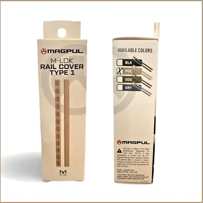 Magpul  MAG602 Flat Dark Earth M-Lok 9.5  Rail Cover Type 1 Low Profile (2 Pack) • $18.85