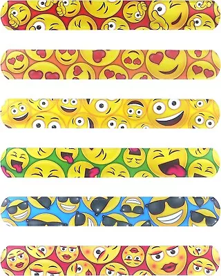 Smile Slap Bands Snap Bracelets For Kids Party Bag Filler Wristbands Yellow • £5.69