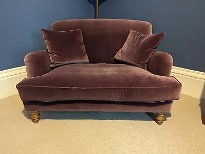 Purple Velvet Sofa.com Love Seat Snuggle Chair  With Cushions V.good Condition • £900