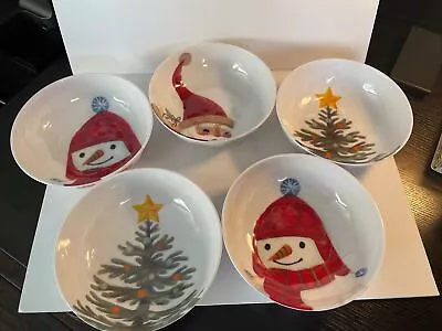 Melamine Bowl Target Wonderland Christmas Cereal Salad Santa Snowman Tree Set 5 • $24