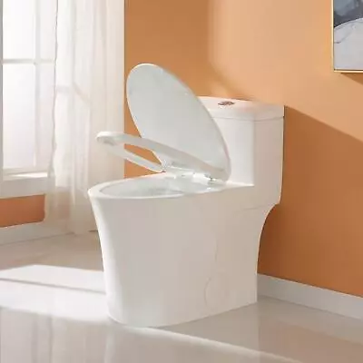 HOROW Modern Dual Flush Elongated One Piece Toilet ADA Comfortable Seat Height • $239.99