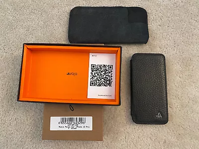 $69.99 • Buy VAJA IPHONE 13 PRO PHONE CASE BLACK LEATHER NUOVA PELLE C27-NP-100