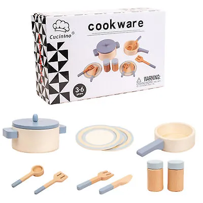 $36.56 • Buy Wooden Kitchen Toy Set Wooden Montessori Toys Pots And Pans Kitchen 
