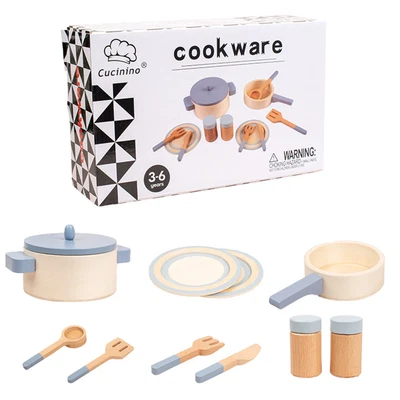 $36.56 • Buy Wooden Kitchen Toy Set Wooden Montessori Toys Pots And Pans Kitchen 
