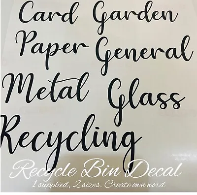 £1.65 • Buy Recycle Bin Vinyl Decal Stickers - Recycling - Waste -
