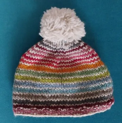 Pachamama Beanie Rainbow Multi Coloured Stripe Hat • £10