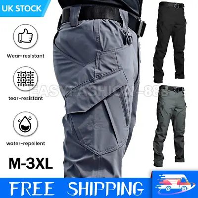 £12.99 • Buy Mens New Elasticated Cargo Combat Work Cotton Lightweight Trousers Pants Bottoms