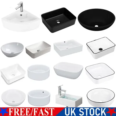 Bathroom Cloakroom Vanity Wash Basin Sink Countertop Or Wall Mount Gloss Modern • £30.50